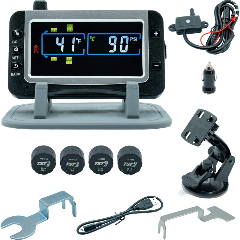 System with 4 Cap Sensors and Color Display for Metal/Rubber Valve Stems by Truck System Technologies,