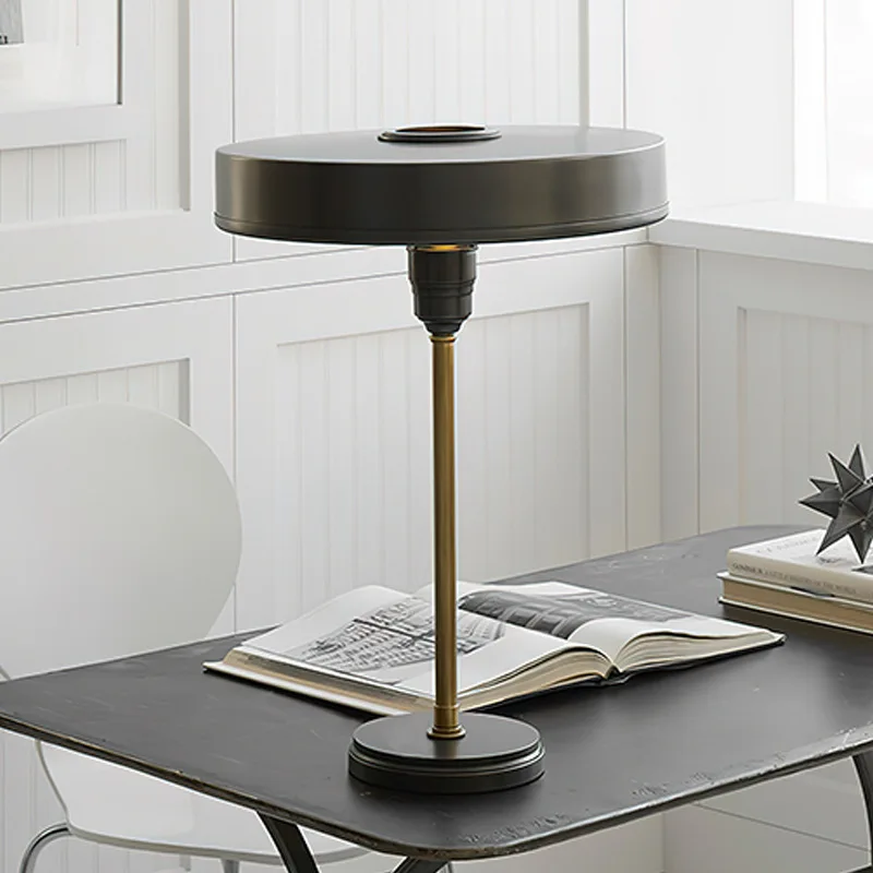 American retro desk lamp all copper study desk decorative lamp modern eye protection bedroom bedside lamp living