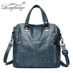 Retro Women Sac A Dos Female Pu Leather Backpacks Purses Designer Ladies Large Capacity Mochilas Rucksacks High Quality Bookbags