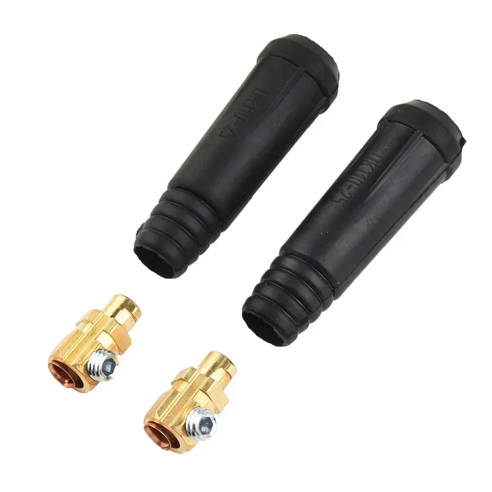 

Parts Useful Accessories Welding Cable connector Quick fitting Socket Solder 2pcs Adaptor Black Cutting DKJ10-25