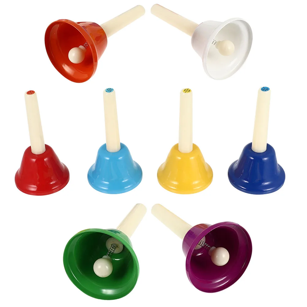 

8 Pcs Children's Percussion Instrument Colorful Music Toys Portable Hand Bells Small Size Home Party Stage Performance
