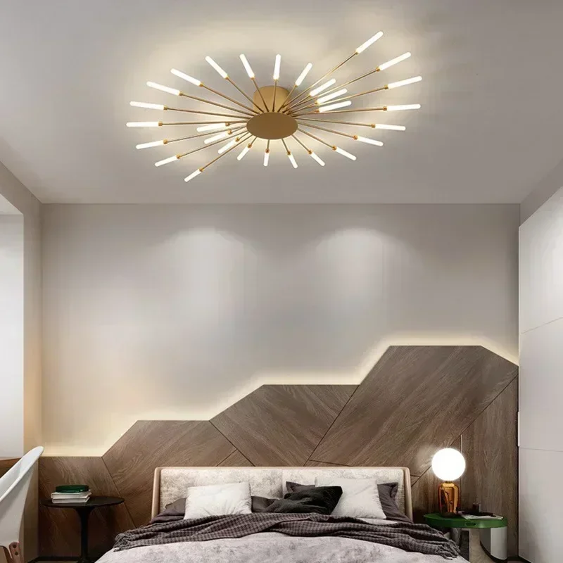 Modern Spiral Firework Led Chandelier Lighting Living Dining Room Ceiling Lights Luminaria Bedroom Loft Dimmable Lamp Home Decor