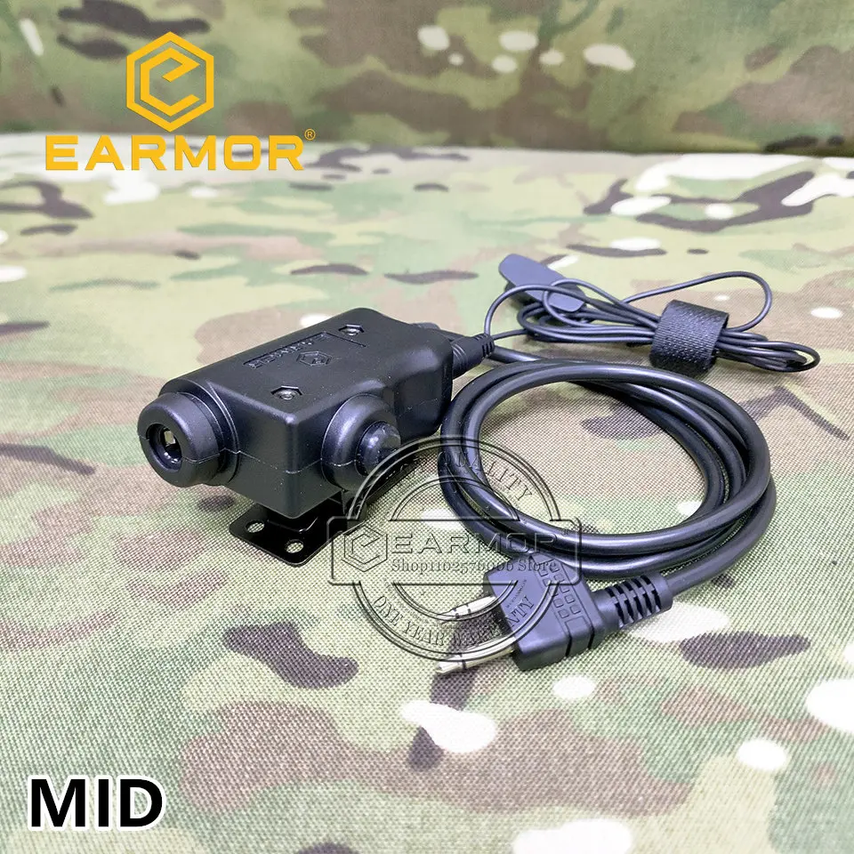 EARMOR M52 Push To Talk Tactical Communication Headset PTT Military PTT Adapter Adapter for Airsoft Earmor MSA Sordin/3M Peltor