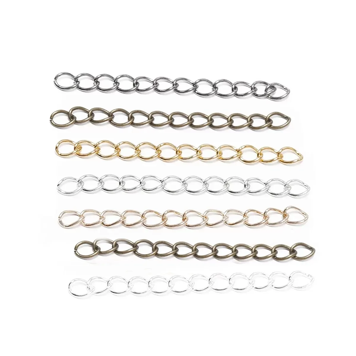 100pcs/lot 50mm 70mm Necklace Extension Chain Bulk Bracelet Extended Chains Tail Extender For DIY Jewelry Making Findings image 6