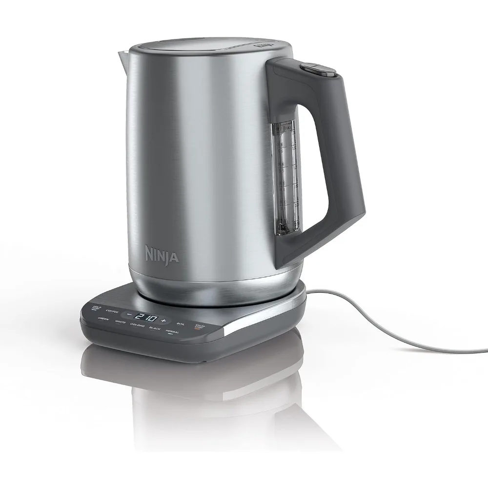 

Precision Electric Kettle with 1500W Power, BPA-Free Stainless Steel, 7-Cup Capacity, Temperature Hold Feature, Silver