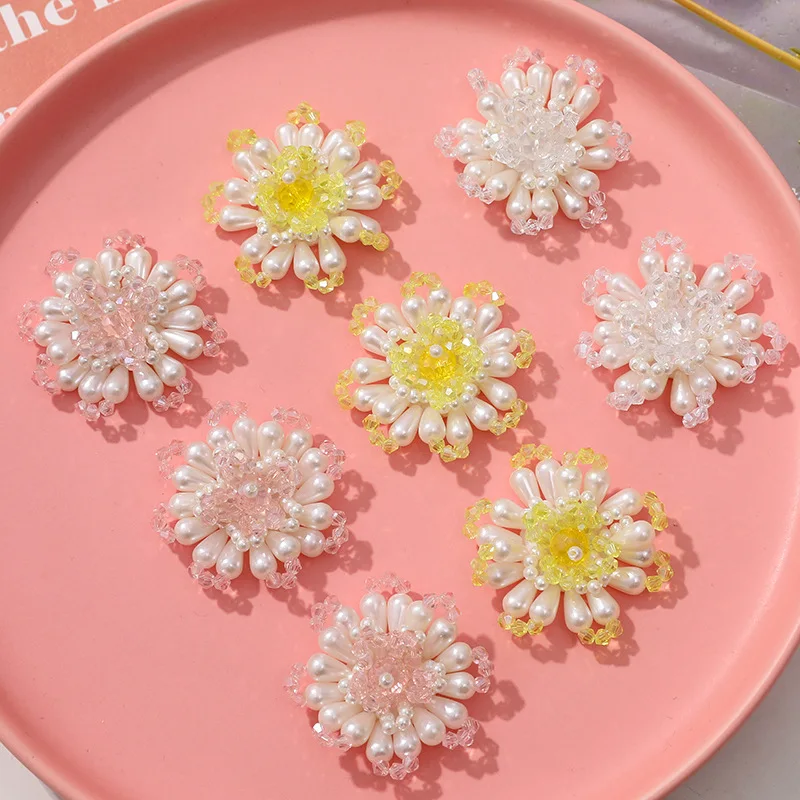 Removable Shoe Buckle Charms Crystal Faux Pearl Snowflake Blossom Fabric Patch for Summer Jelly Clogs DIY Handmade