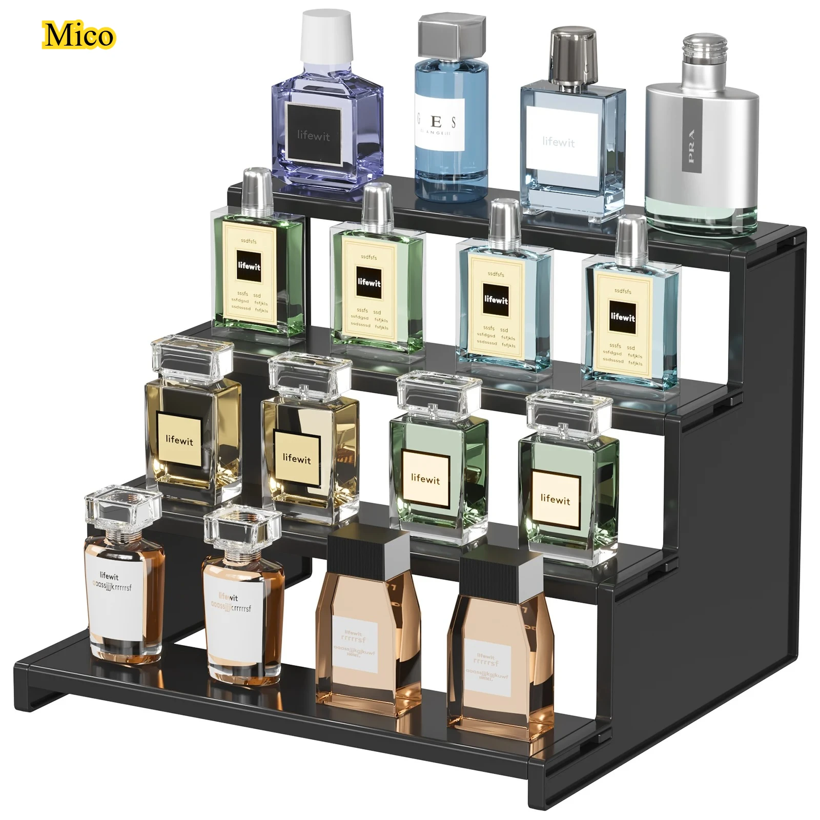 

Perfume Organizer Stand, Cologne Display Shelf, Tool-Free Assembly Fragrance Rack for Skincare, Cosmetics, Figurines & Desserts