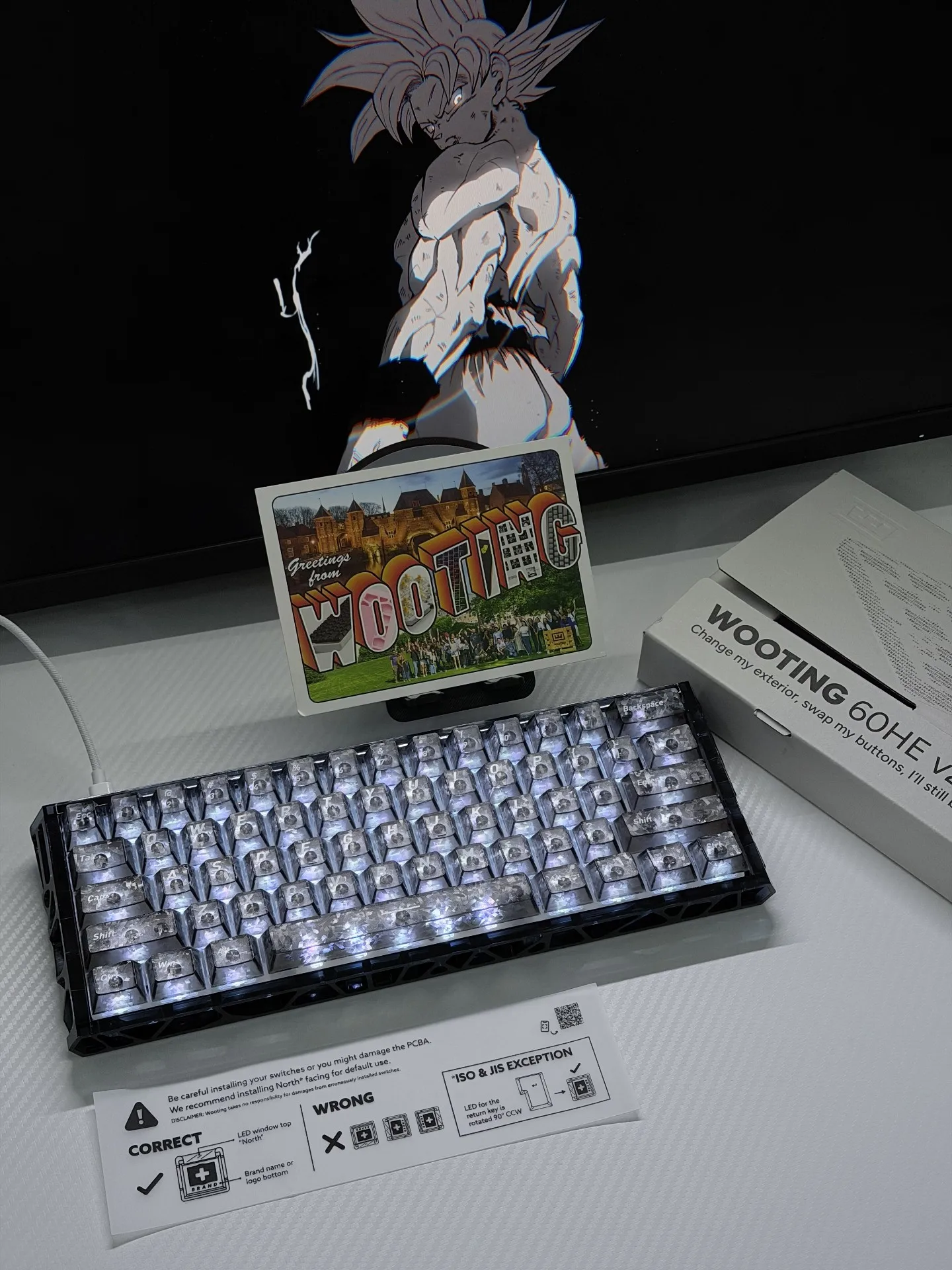 ​   Teclado Personalizado com Tema Rio e Baía, Layout 60%, Alta Precisão, Ergonômico, RGB, Eixo Magnético, Profissional, Presente.