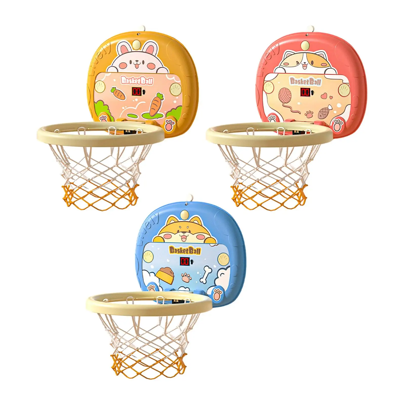 

Mini Basketball Hoop Set Cartoon Sports Game Early Education with Balls Basketball Goal Montessori Toys for Office Kids Gifts