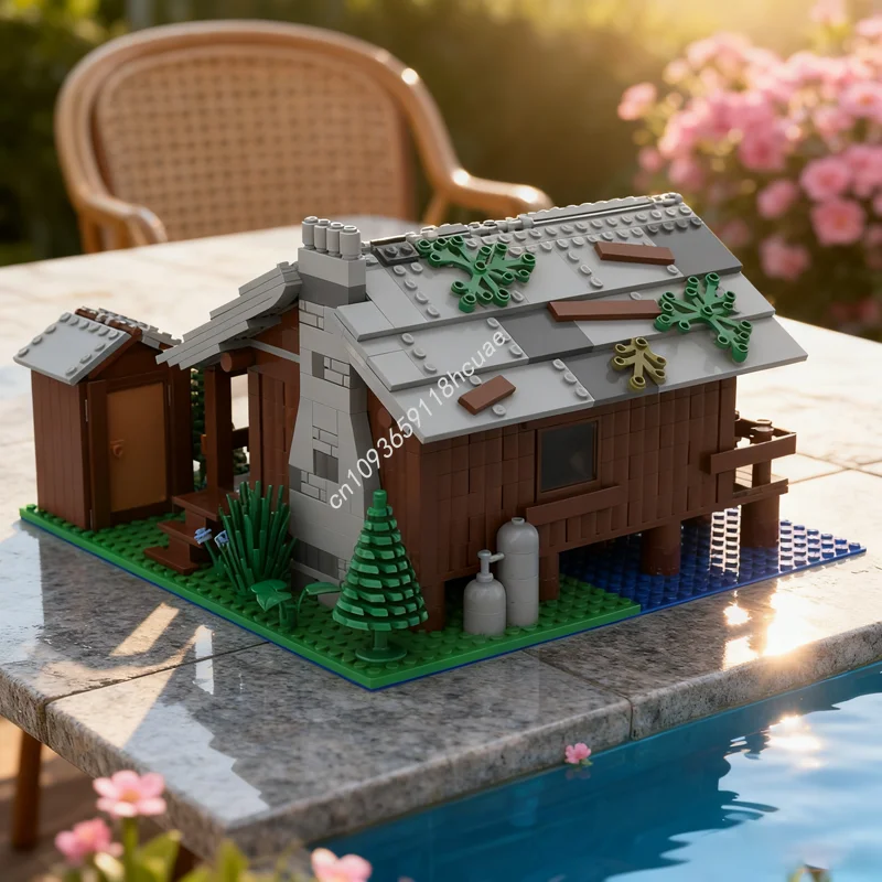 771 قطعة MOC A المقصورة الخشب الخالق نموذج بناء هدايا عيد الميلاد كتل اللعب البناء لتقوم بها بنفسك فكرة التعليم عيد ميلاد الاطفال