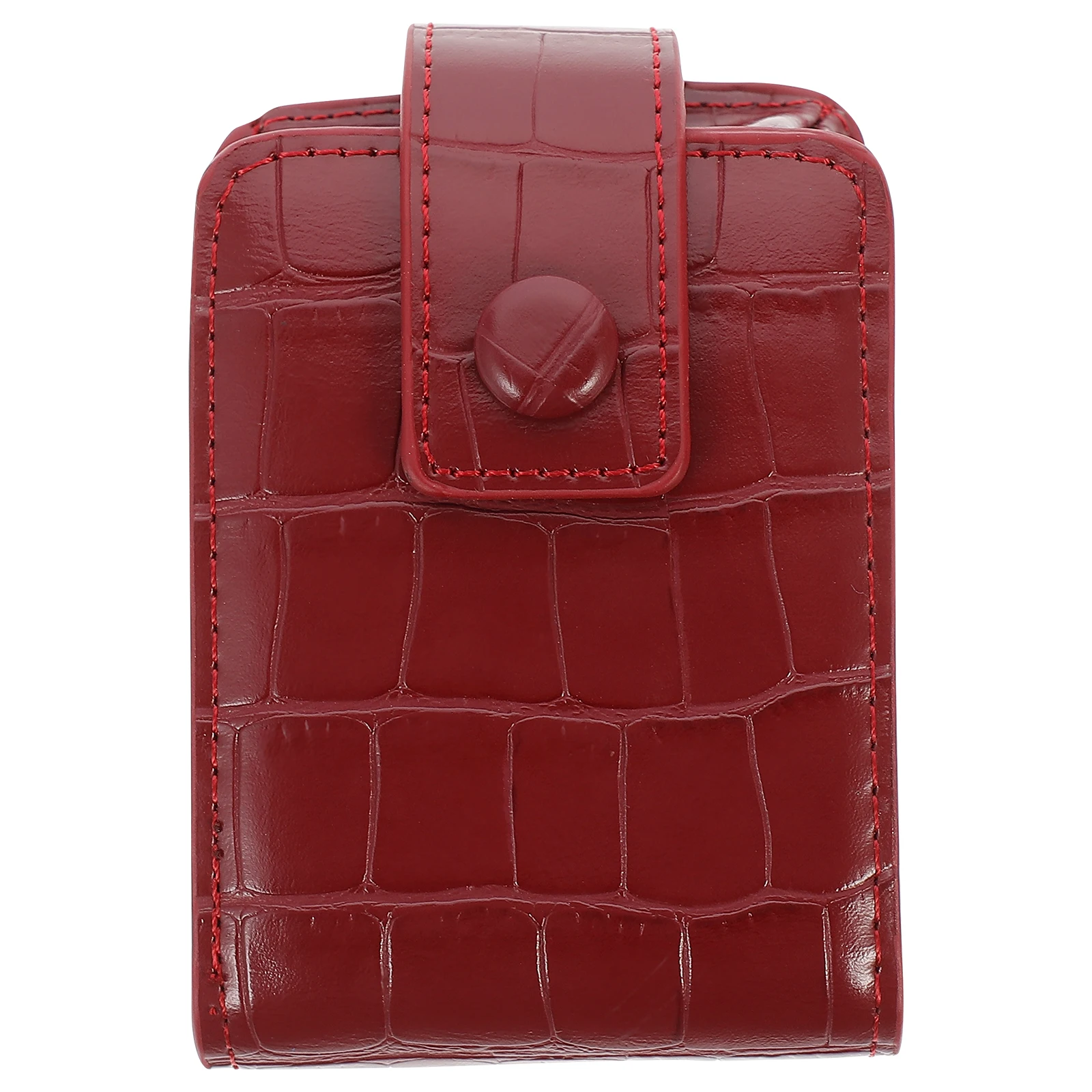 

Portable PU Lipstick Bag Red Compact Small Size Pouch Mirror Travel Makeup Organizer Pouch PU Lipstick Bag