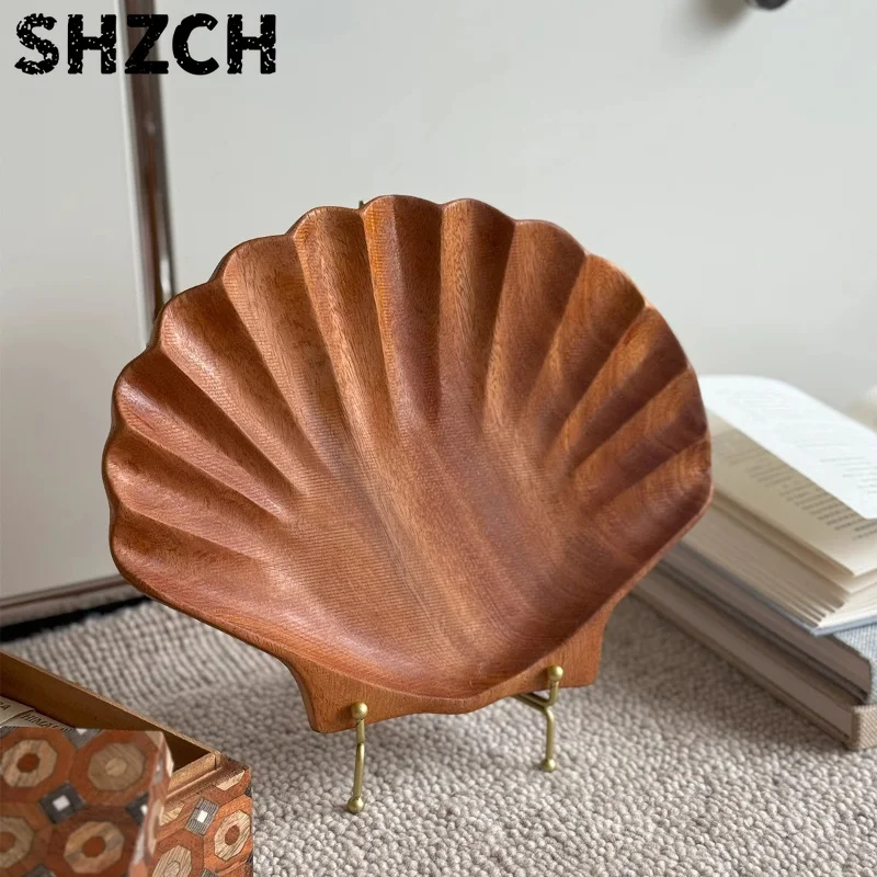 Vintage Solid Wood Decorative Tray Handcrafted Jewelry Organizer Dish Mid-Century Modern Home Decor for Living Room Storage Tray
