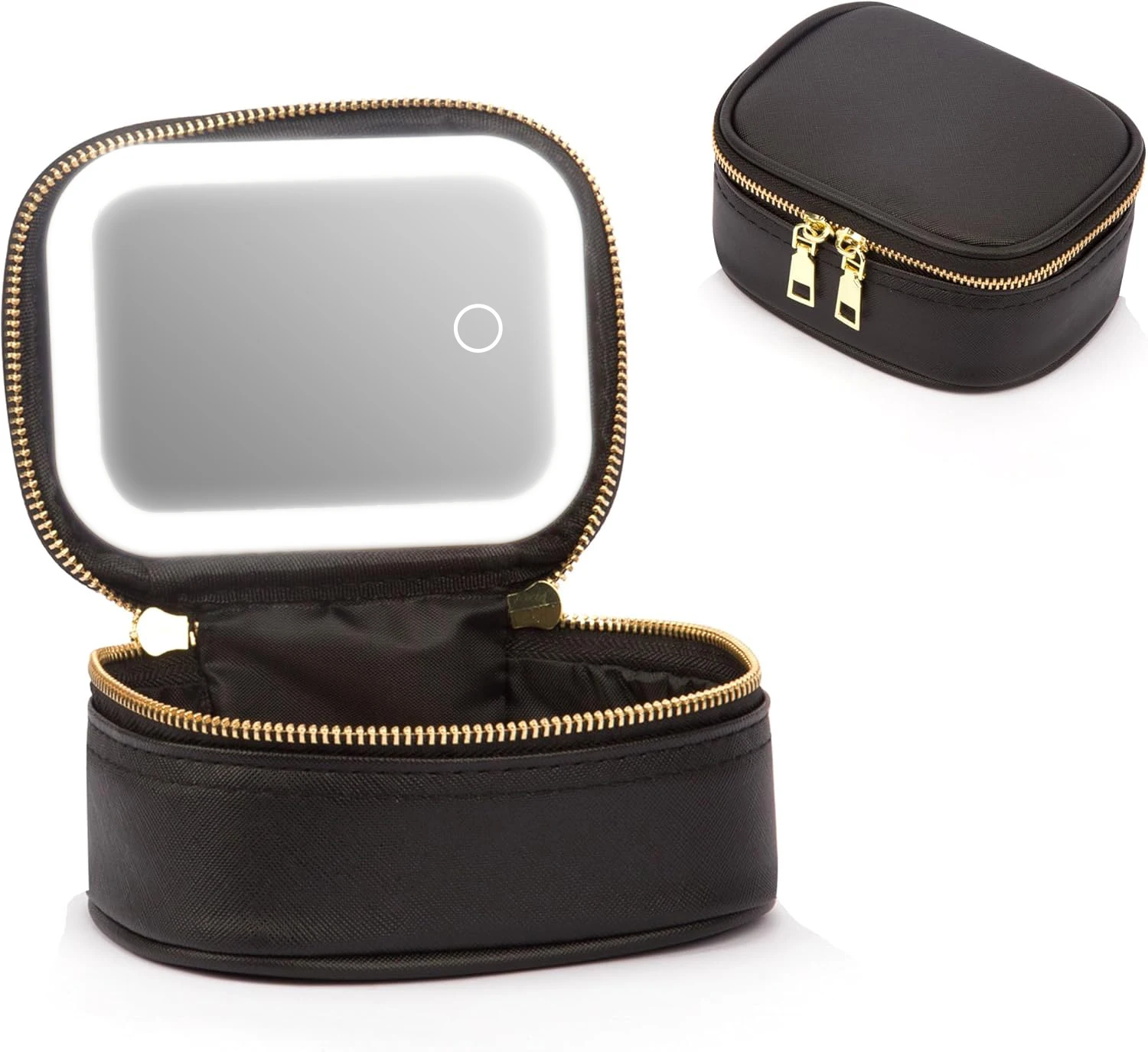 

Мини-косметичка с LED-зеркалом, компактный дорожный органайзер для косметики, 3 режима яркости, для женщин, портативная, для путешествий