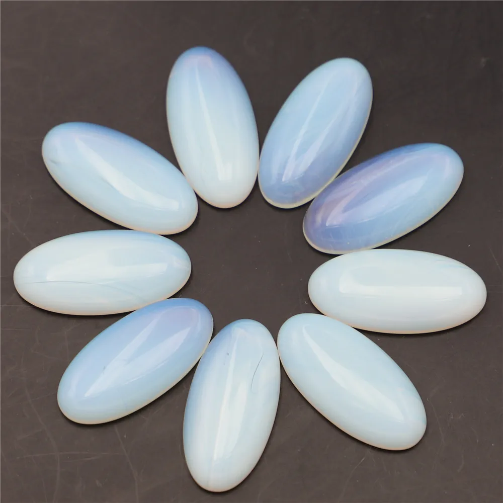 

30x15mm Natural Stone Oval Opal Cabochon Setting Beads Fit DIY Pendant Ring Earring Men Jewelry 20Pcs Wholesale Free Shipping