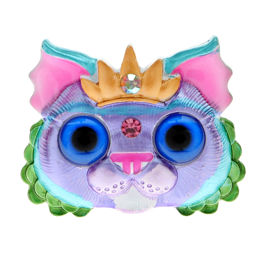 CINDY XIANG Colorful Enamel Wear Crown Cat Brooches For Women Cute Animal Pin 4 Colors Available Bag Hat Suit Accessories