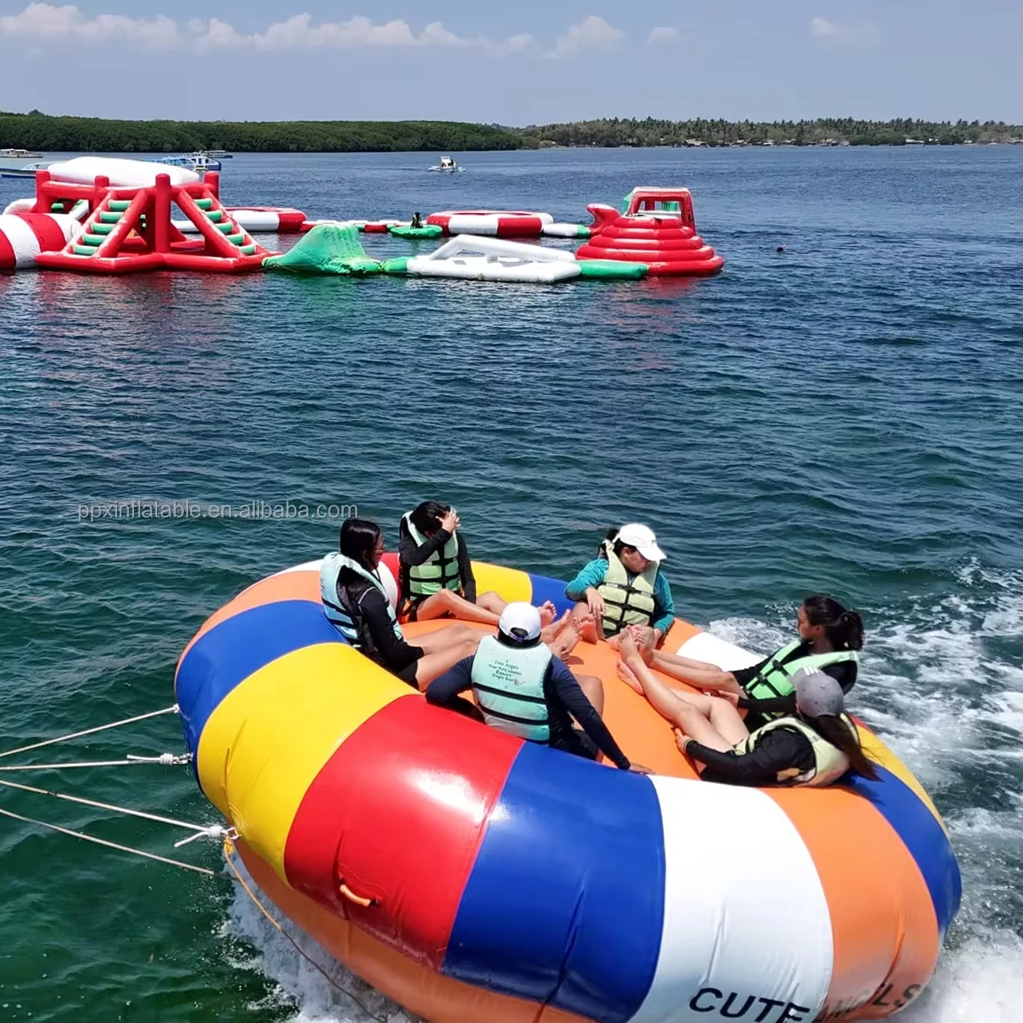 

Inflatable Round Floating Platform Water Pool Water Inflatable Tube High Quality For Adult