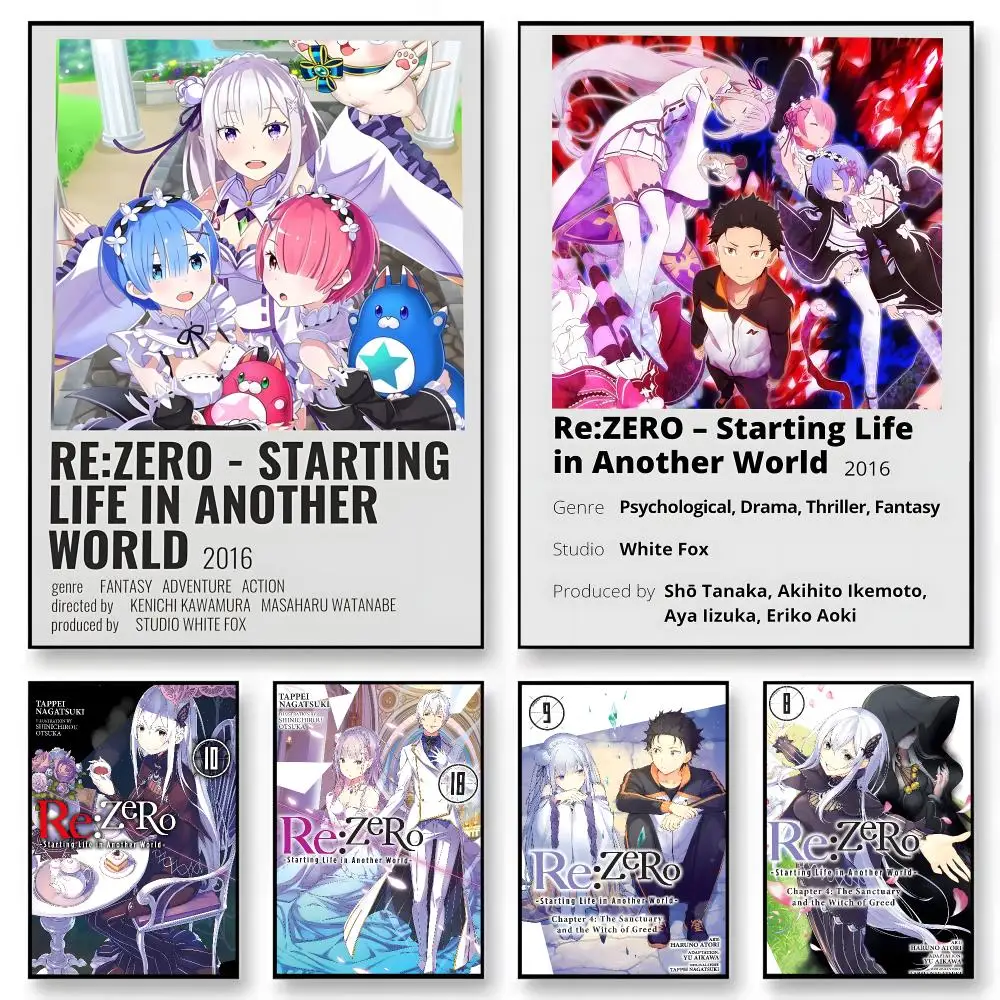 Anime Re:Zero   Character Print Japanese Graphic Streaming Film Style Wall Artwork Bedroom Decor Poster