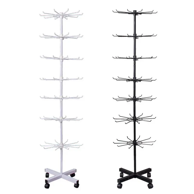 Rotary display stand, iron 7-layer jewelry store shelf, socks, phone accessories, rotatable display stand