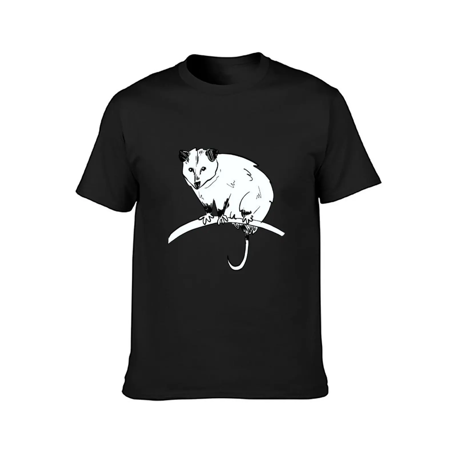 Opossum Drawing Lineart T-Shirt plain Short sleeve tee anime clothes sports fans mens tall t shirts