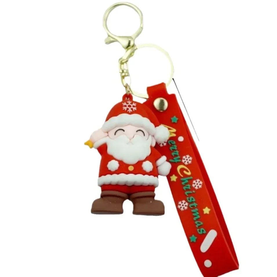 LLavero de muñeco de nieve de Papá Noel de dibujos animados creativos, bolso colgante, llavero de coche, accesorios, regalos pequeños, decoraciones navideñas