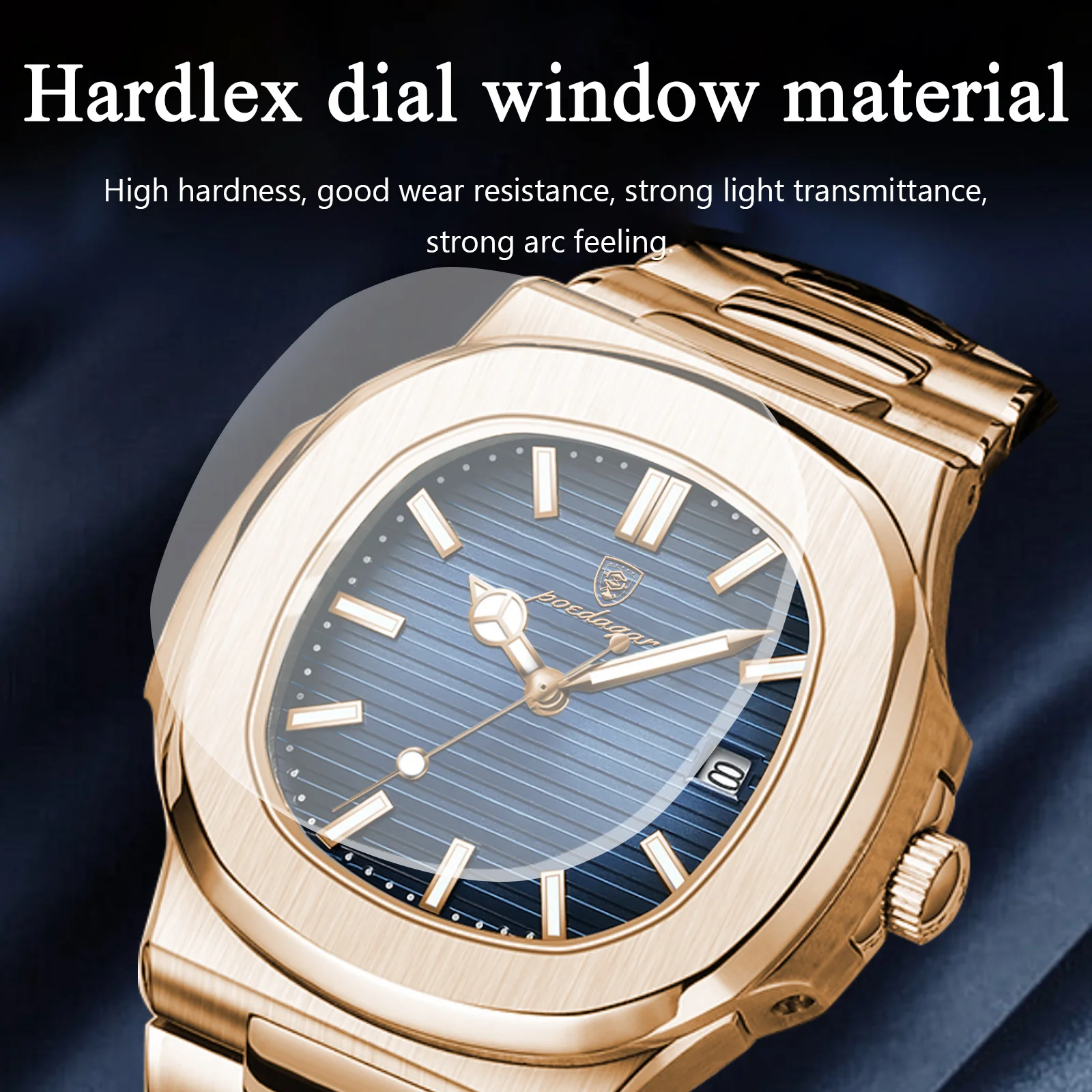 POEDAGAR Fashion Military Men Clock Waterproof Luminous Date Week Man Wristwatch Stainless Steel Quartz Men's Watches Male Reloj