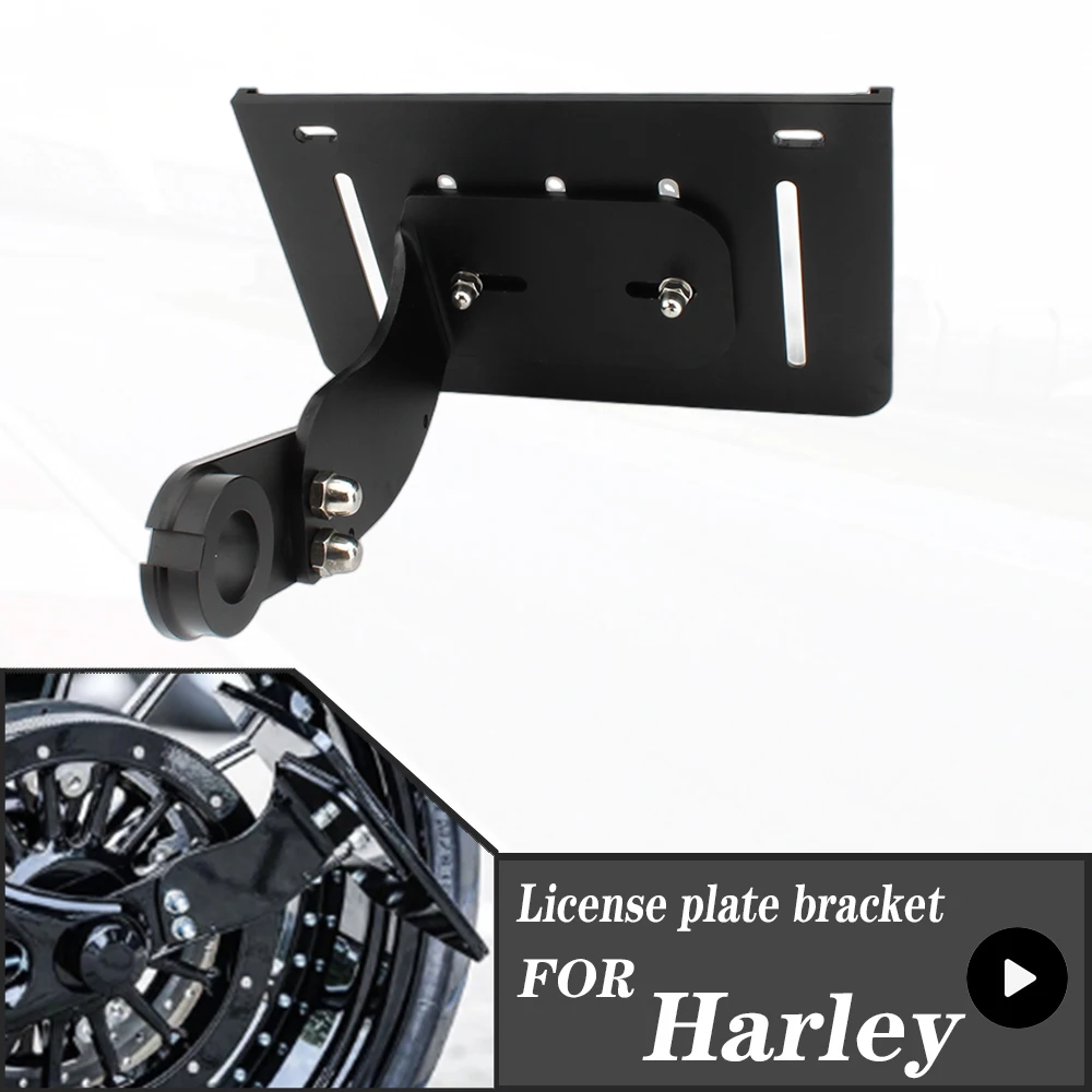 Ultimate American License Plate Compatible Motorcycle Bracket - Fits FOR Harley Boy, Breakout, Dyna, Street Bob (2018-2022)