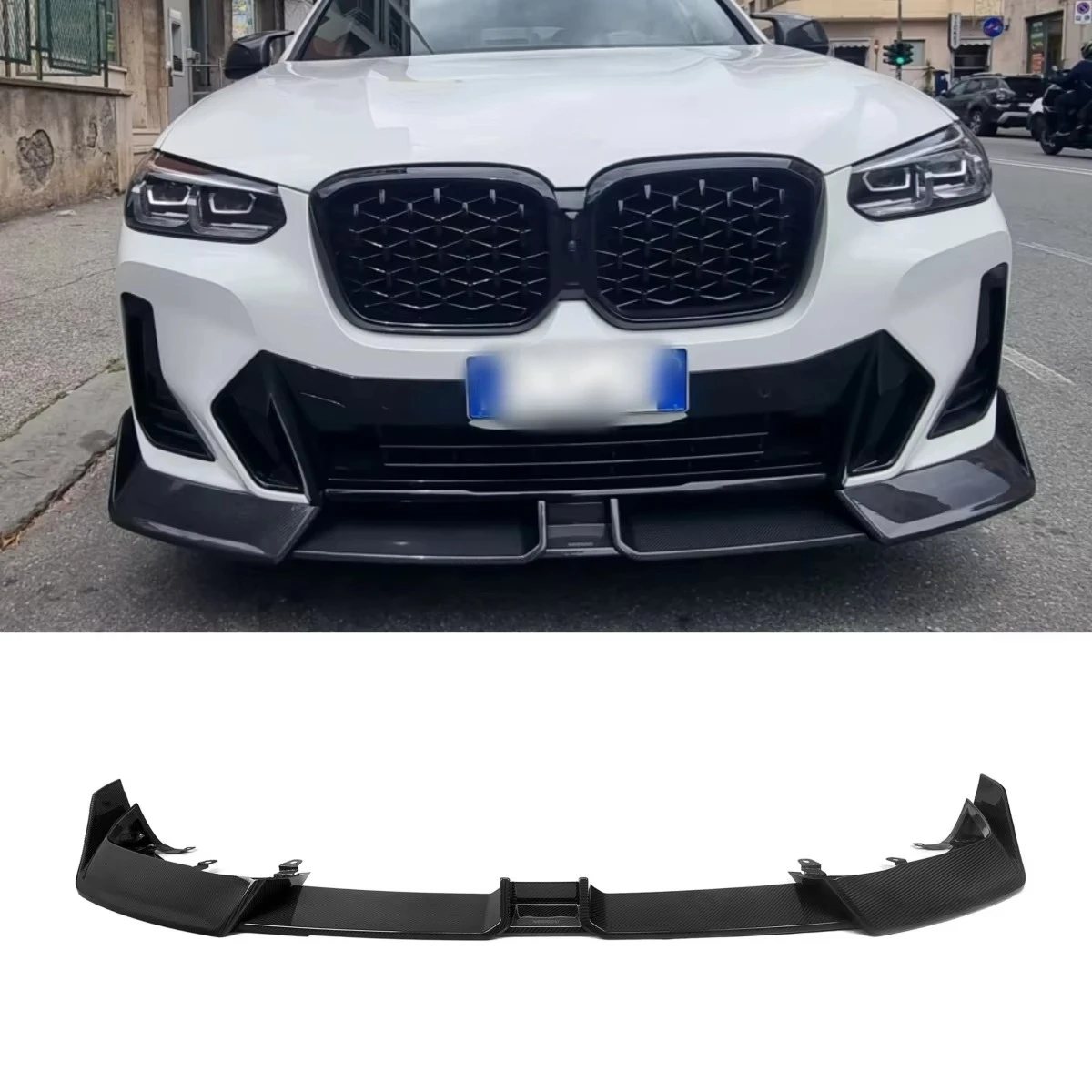 

SQ Style 100% Dry Carbon Fiber Front Lip for X3 G01 LCI/X4 G02 LCI 2022+ 3PCS High Quality Body Kit Front Bumper Lip