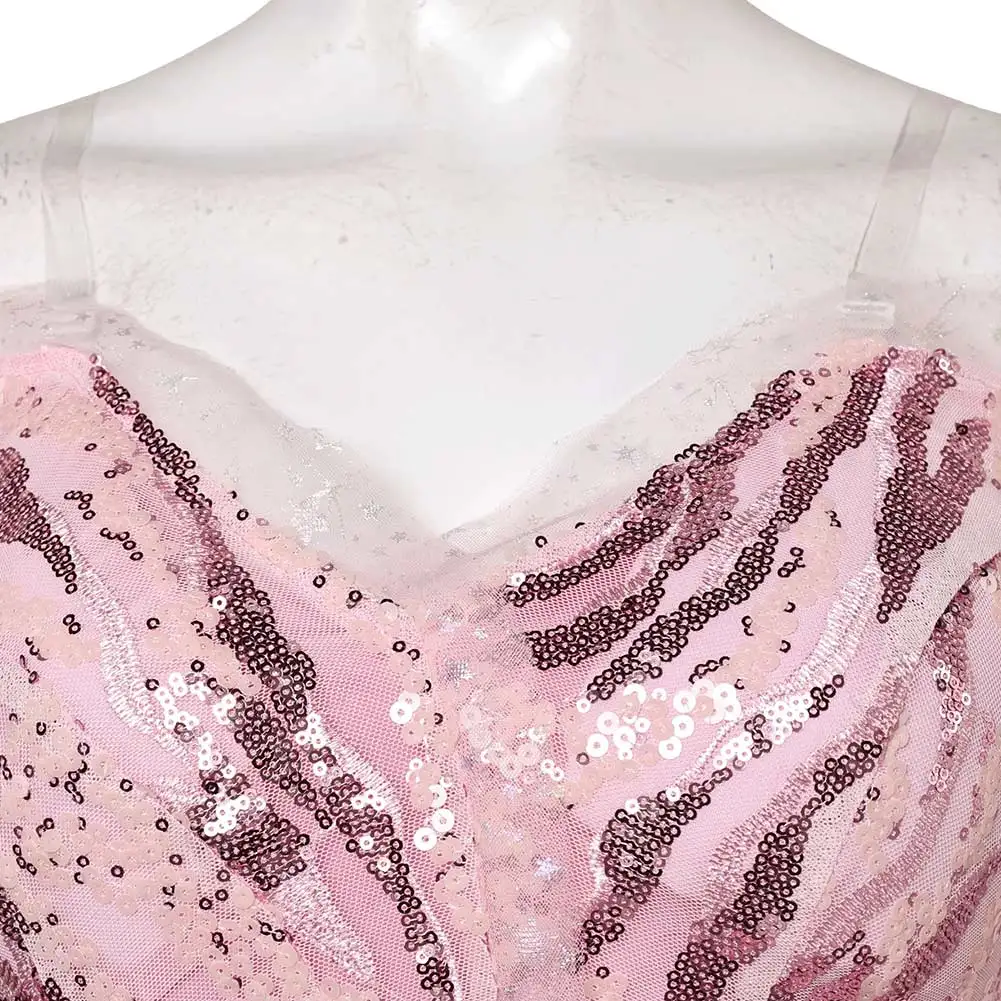 Glinda Fantasia Cosplay Cloth Costume 2024 Movie Wiked Women Pink Skirt Dress Set For Women Disguise Halloween Party Outfits