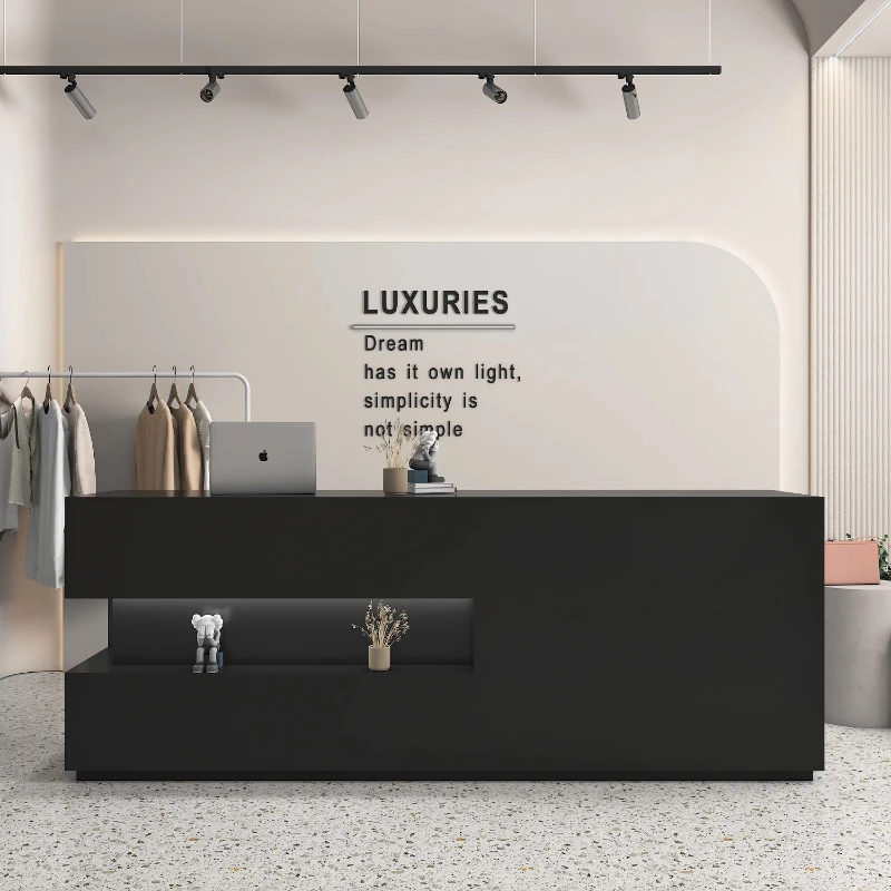 

Hotel Reception Desk Modern Office Luxury Front Counter Lobby Furniture Beauty Salon Clinic Mostrador Corporate Business Bank