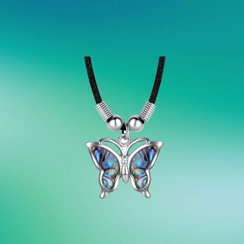 

Abalone Shell Pendant Necklace for Women Colorful Alloy Craft Decor Cord Fashion Jewelry Gift Party Costume