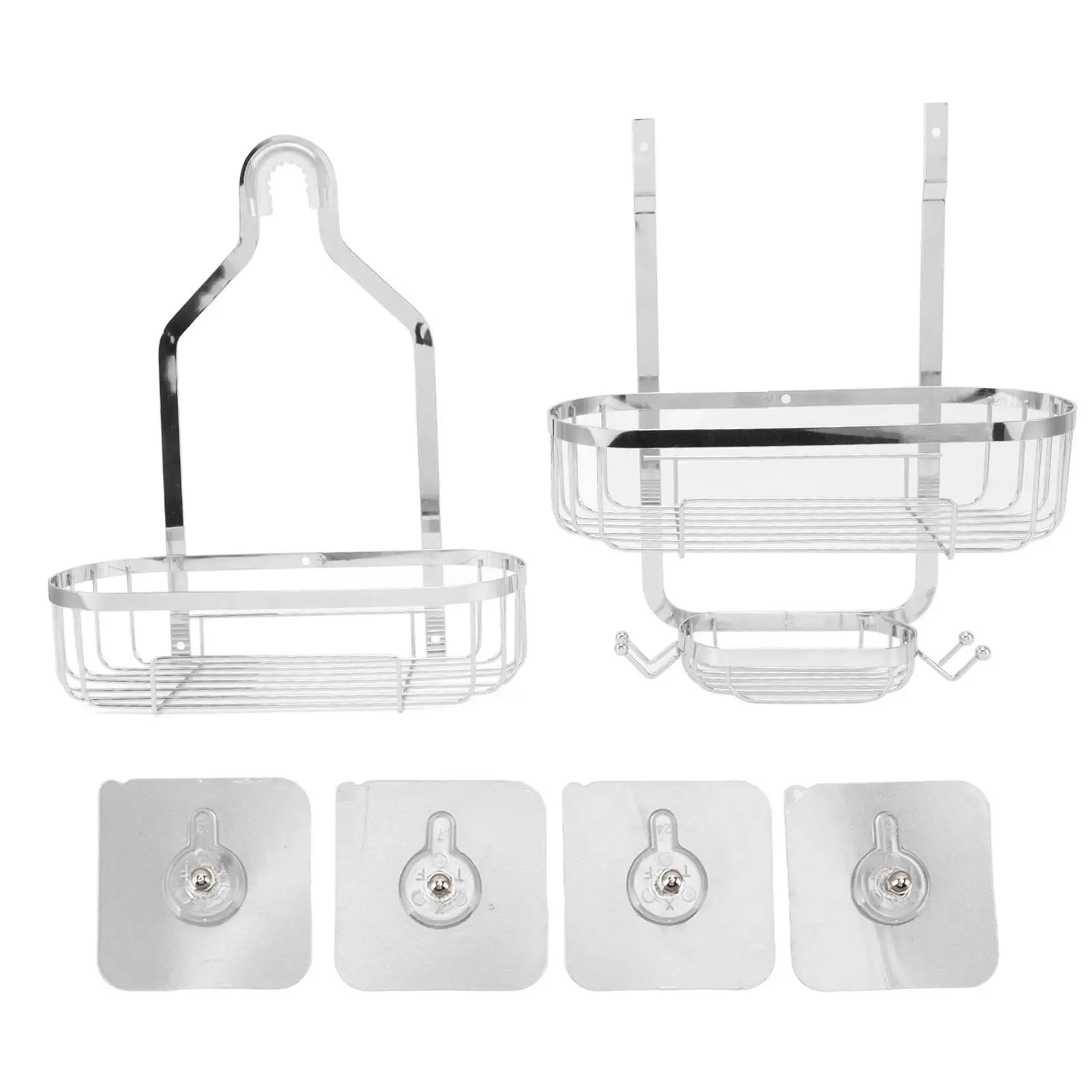 

2-Tier Wall-Mounted Bathroom Basket - Space-Saving Iron Shelves for Toilet Accessories