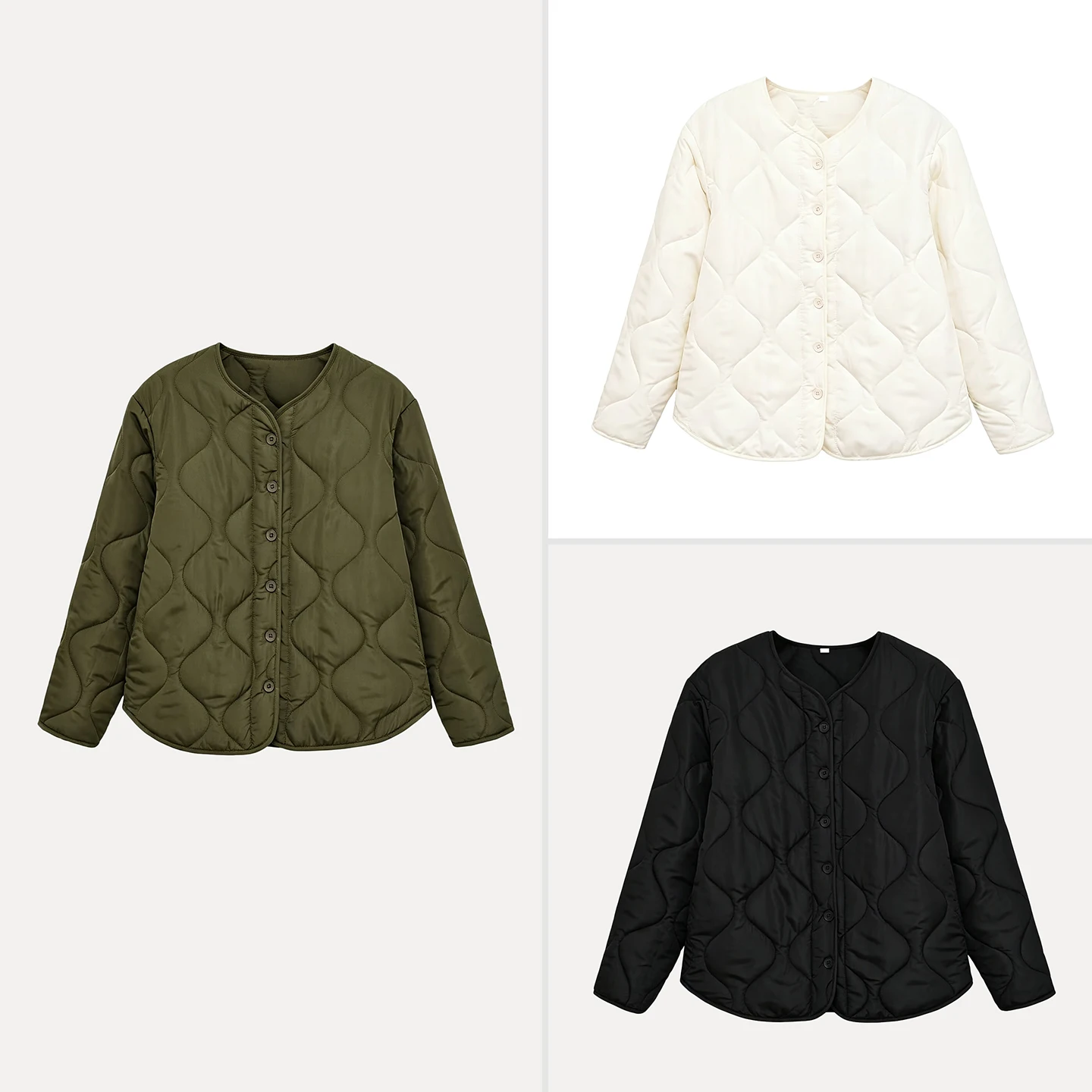 Women's Fashionable Casual round Neck Buttoned Jacket Coat Wide Stripe Sewing Clasp Fall 2026 New Arrival Standard Fit