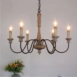 French Living Room Pendant Lights Creative American Rural Homestay Bedroom Lamp Retro Dining Room Kitchen Wooden Pendant Lamp
