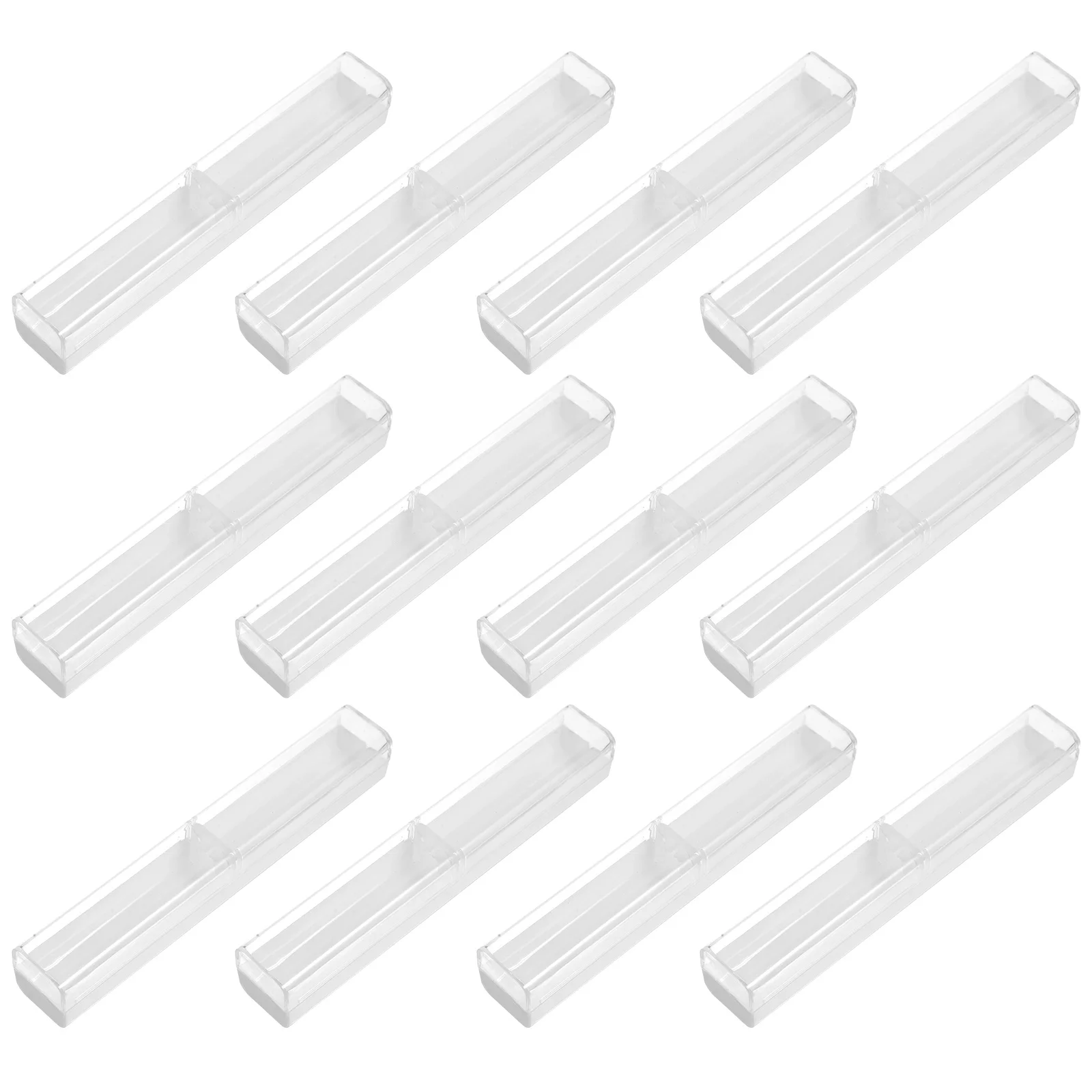 

12 Pcs Plastic Pen Box Holder Case Storage Pencil Packing Fountain Organizer Cases
