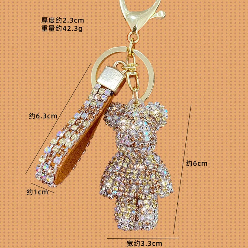 Diamond Storm Bear Key chain fashion bestie accessories cute bag pendant creative girl gift pendant