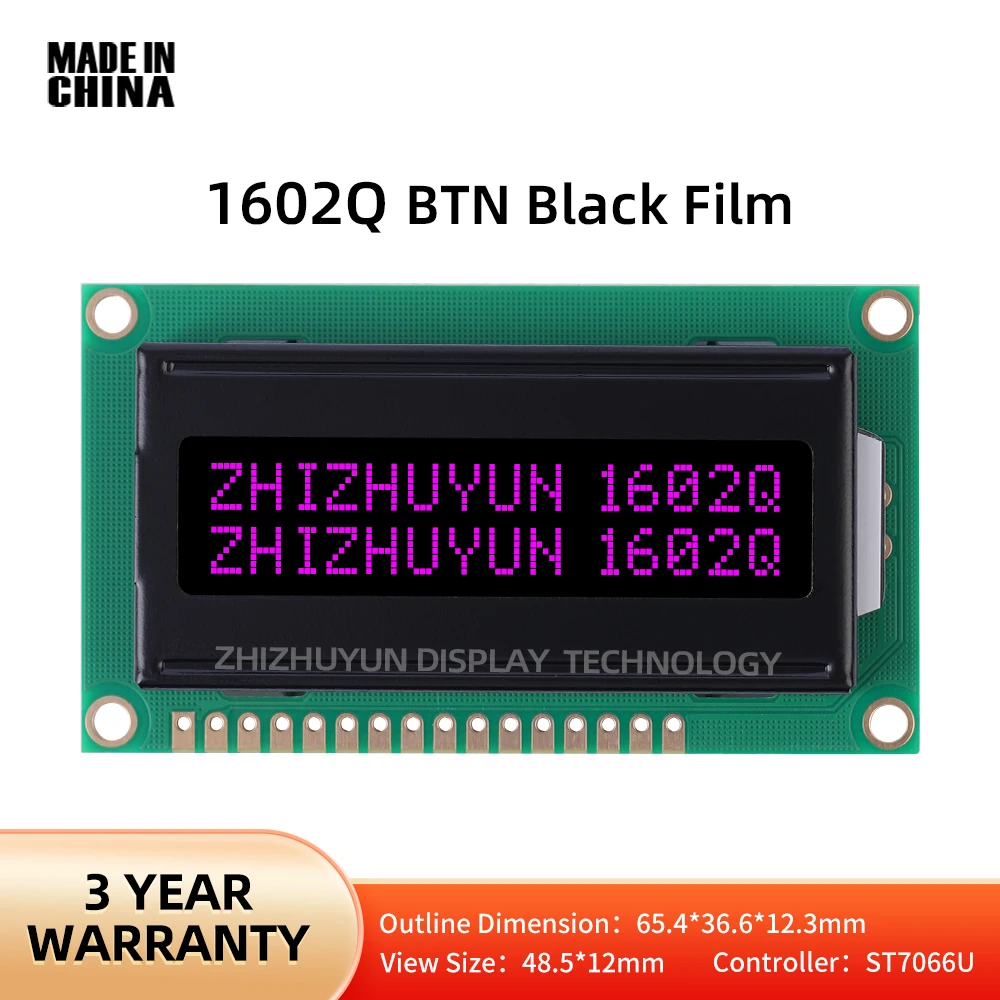 1602q Lcd-Scherm I2c Lcd-Display Module Russisch Cyrillisch Alfabet Engelse Lettertype Scherm Btn Zwarte Film Paarse Tekst