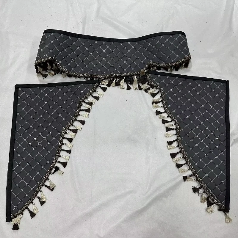 Truck Accessories Factory Direct Rownfur Luxury Interior Kits Model KC PVC 3 Pcs Full Set Curtains For DAF XF XG/HOWO/MAN view 4