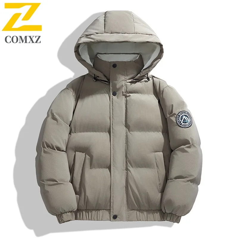 

COMXZ Men's Winter Jacket Windproof Thickened Style Ski Trip Warm Snow Adventure Cotton Padded Jacket High Quality Padding Coat