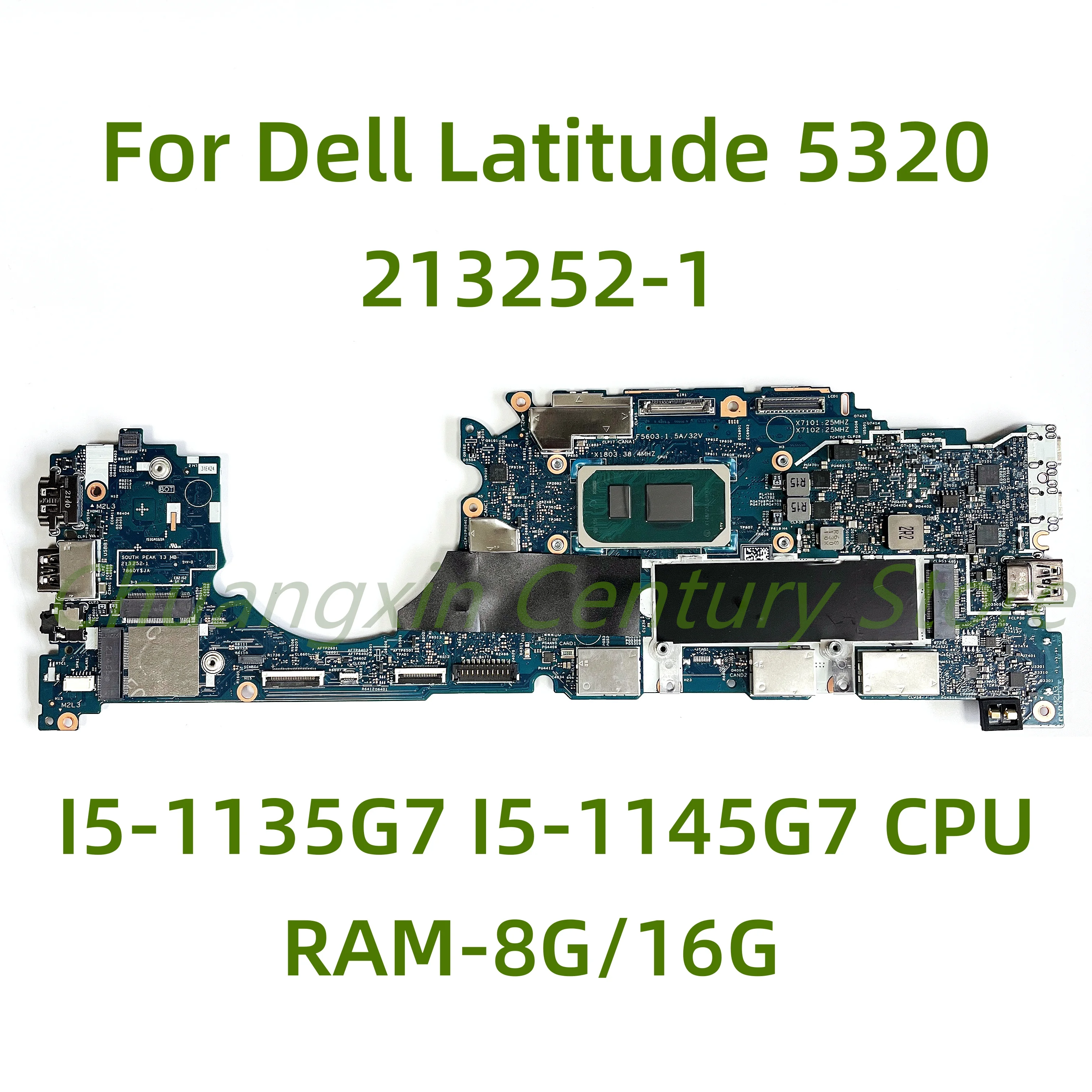 Suitable for Dell Latitude 5320 laptop motherboard 213252-1 with I5-1135G7 I5-1145G7 CPU RAM-8G/16G 100% Tested Fully Work