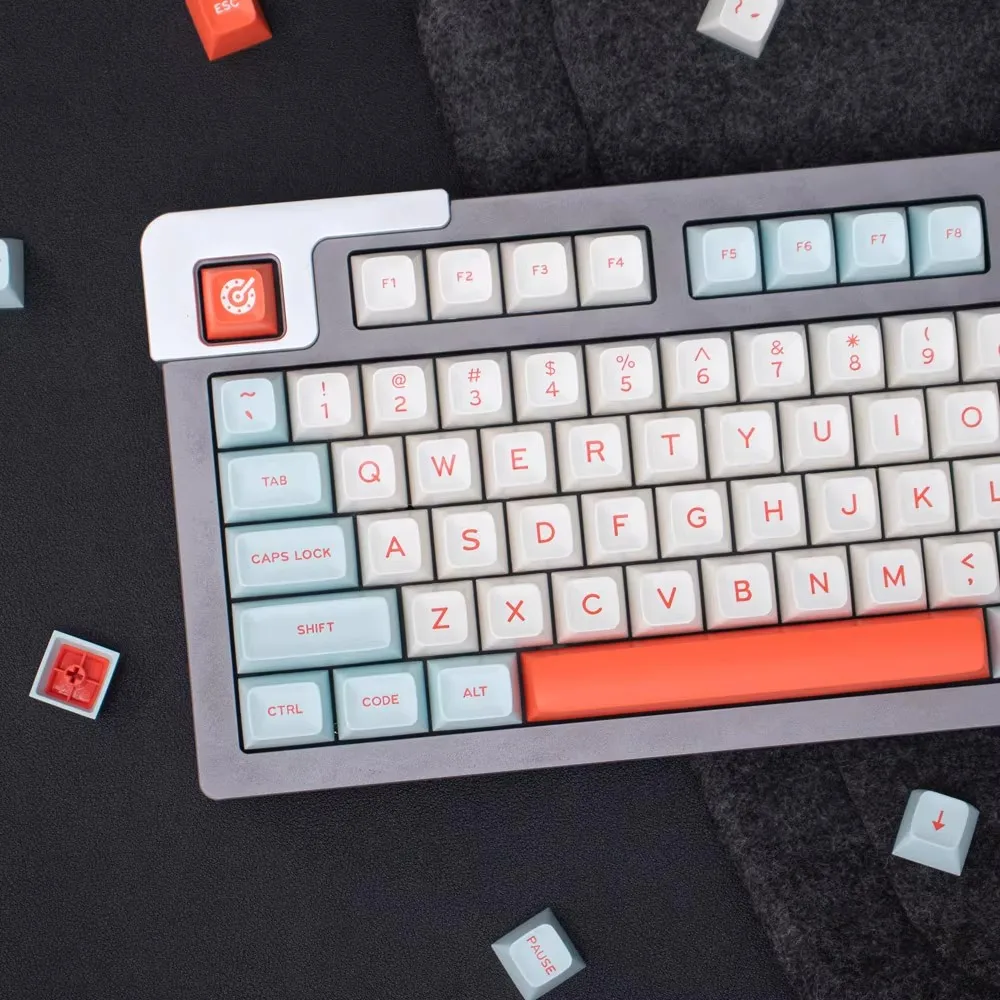 GMK Aifei Salmon 170 Keycap SA Profile Keycaps PBT Double Shot Key Caps Set ISO Enter 7U Spacebar for Custom Mechanical Keyboard