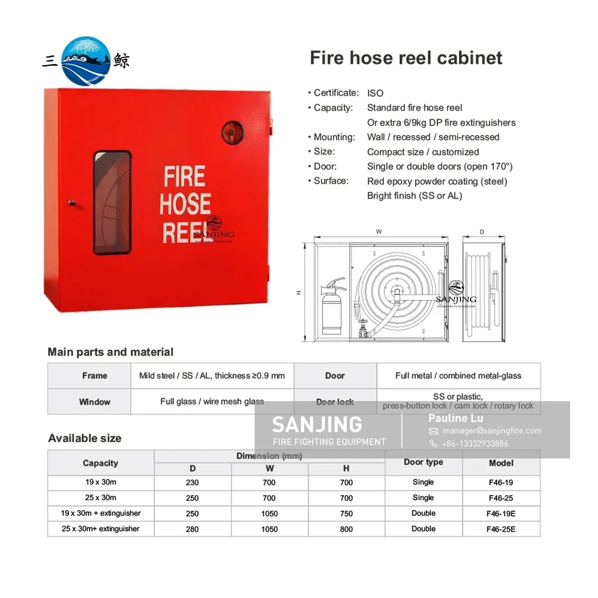 Gabinete de carrete de manguera contra incendios