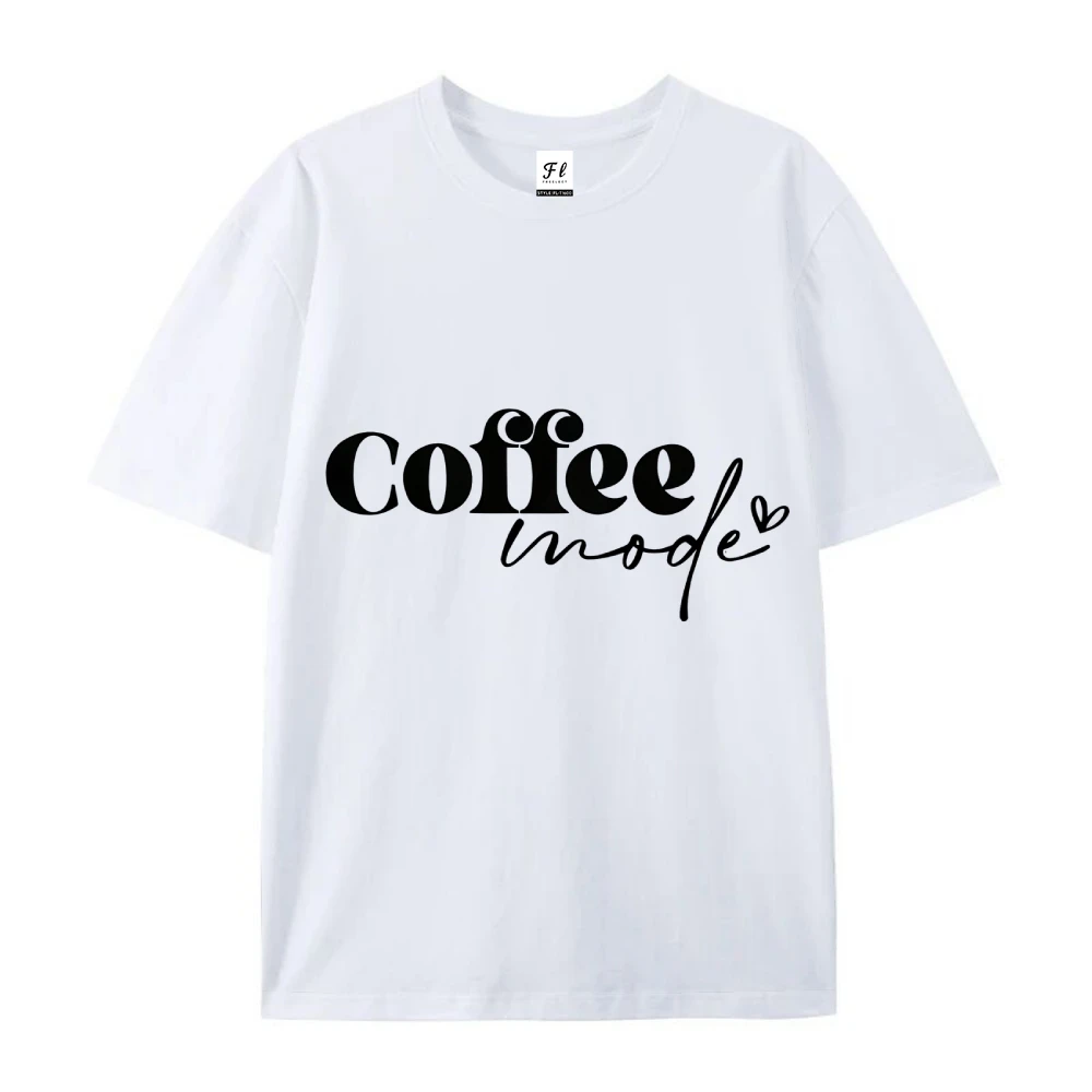 Koszulka damska z krótkim rękawem w nowym stylu kawowym na lato 2025, popularne T-shirty, topy unisex