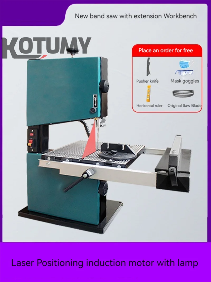 Multifunctional 8-Inch Table Curve Saw Woodworking Band-Sawing Machine 350W Vertical Metalworking Saw Machinery 220V
