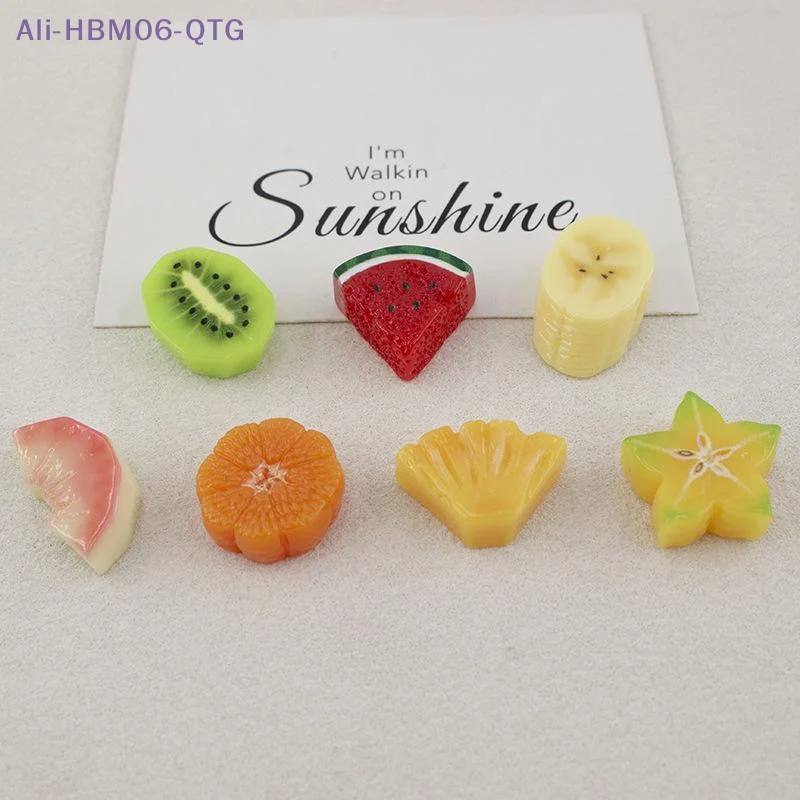 [New] 10pcs Resin Decor Fruit Slice Cherry Tomatoes Flat Back Resin Cabochons Scrapbooking DIY Headwear Craft Decor Accessories