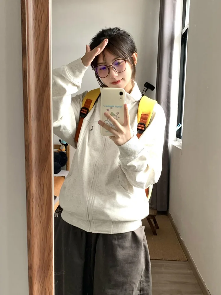 Coreano faculdade sle gola aberta cardigan camisola jaet feminino casual preguiçoso primavera outono faion topo