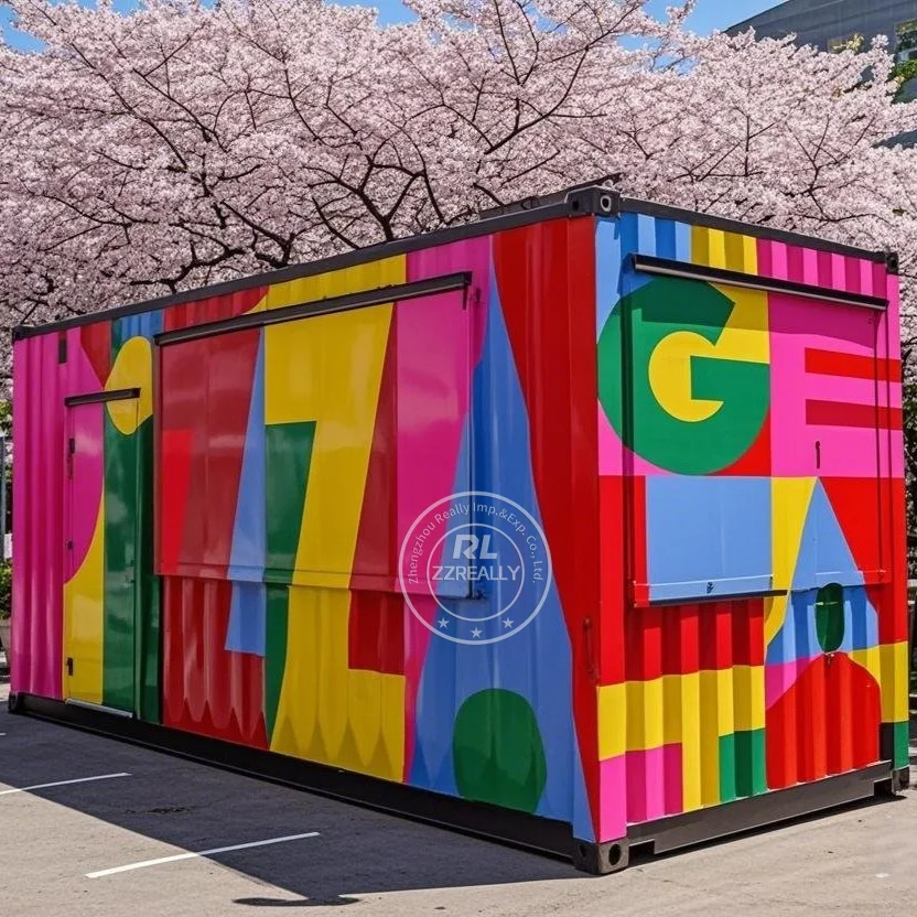Square 20ft Mobile Container Shop Buildings Restaurant Designer Fast Food Kiosk Prefabricated Indoor Bar Design For Sale