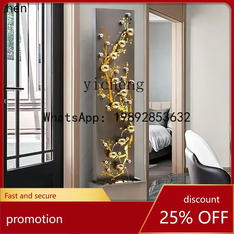 

HT living room TV cabinet next to the floor water light luxury fountain decoration large ornament