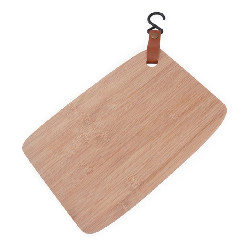 Campings Servings Board with Hole Small Bamboo Cutting Board Fruit Vegetable Chopping Board Outdoor Cooking Tool