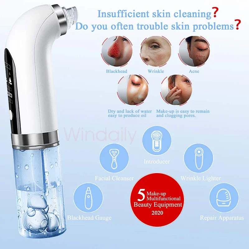 

Blackhead Remover Pore Vacuum Cleaner Electric Micro Small Bubble Facial Cleasing Machine USB Rechargeable Beauty Device