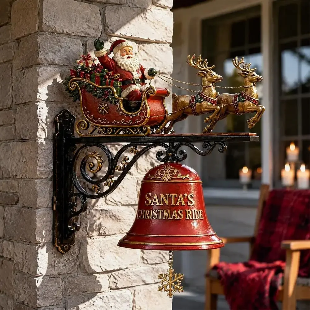 Christmas Doorbell, Santa Reindeer Sleigh Bell, Festive Home Garden Decor, Holiday Gift